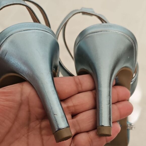 Torrid Blue Strappy Heels with Bow Detail - Picture 11 of 16